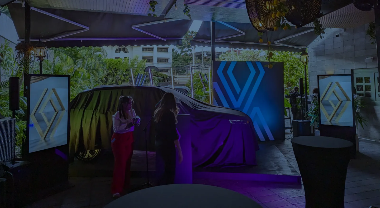 Iluminación LED en evento de lanzamiento de producto